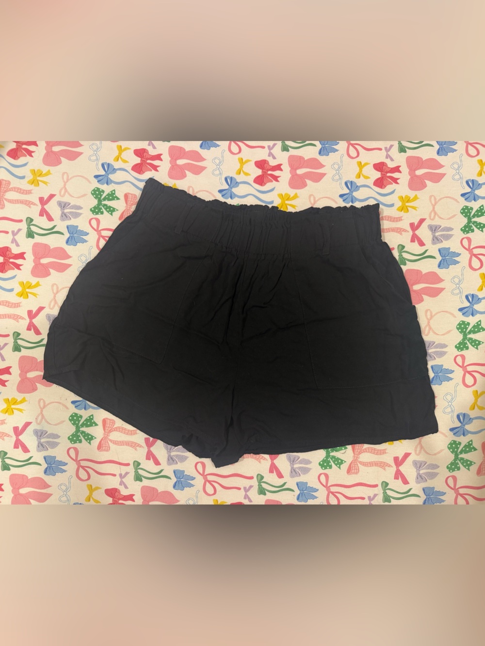Shinestar Black High-Waist Elastic Waistband Shorts